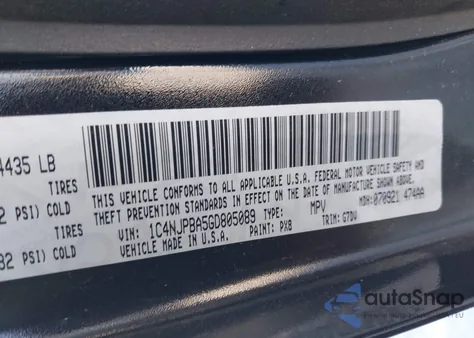 2016 Jeep Patriot Sport Se from USA, damaged, VIN 1C4NJPBA5GD805089